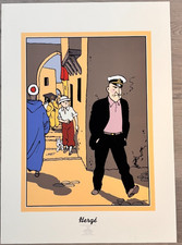HERGE SERIGRAPHIE  TINTIN LE CRABE AUX PINCES D OR 50 X 70  1989  NEUF