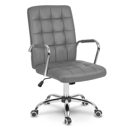 Chaise bureau cuir gris - de,