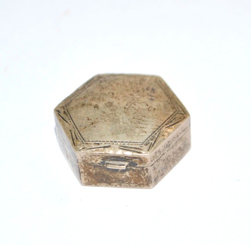 Hexagonal pill box silver 800 - hexagonal,