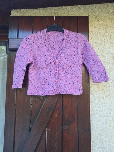 Gilet tricoté main vintage - gilet,