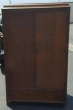 Fabulous Hand Crafted Solid Wood Armoire - NEEDS TLC - GREAT WOOD GRAIN - USEFUL