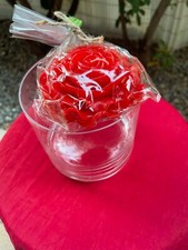 Vase avec 1 bougie flottante rouge