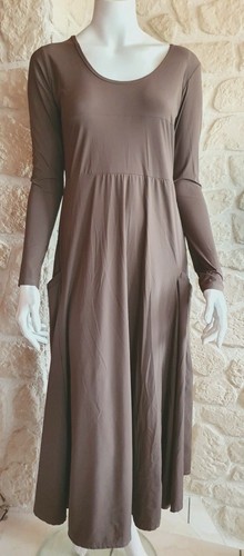 Robe marron avec poches - , neuve