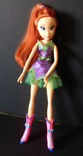 3* WINX BLOOM DOLL reddish dress purple green boots pink blue 28cm - VGC