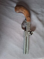 Pistolet Revolver ancien London jouet en bois et zamak vintage année 60-70