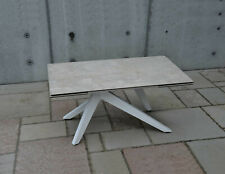 Table à Manger Extensible Plan Verre Effet Céramique Moderne Métal Modèle