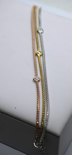 Bracelet argent zircons trois - argent,