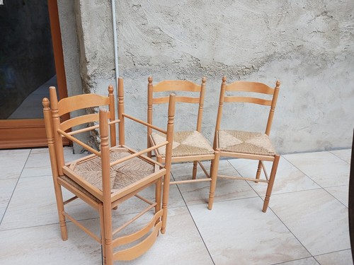 Lot chaises rustiques en - 5,