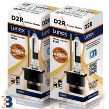 2 x D2R NEW LUNEX XENON BULB LAMPS P32d-3 Original 35W 4300K Colour Match