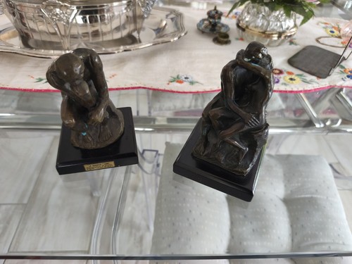 Paire statue bronze - en,