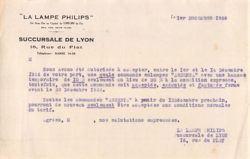 1926 lampe philips lyon - 1926,