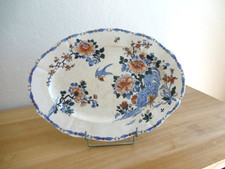 PLAT OVALE FAIENCE GIEN DECOR
