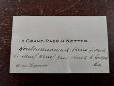 AUTOGRAPHE GRAND RABBIN NETTER