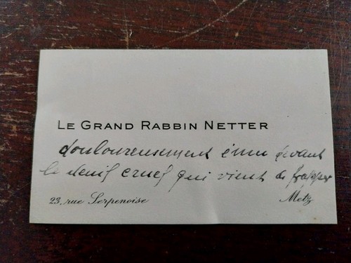 Autographe grand rabbin netter - autographe,