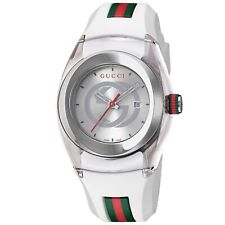 Gucci Women's Sync L White Rubber Strap Quartz Watch - YA137302 ($670 MSRP)