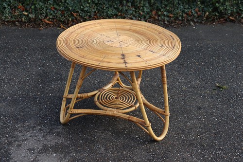 Table basse ronde rotin - table,