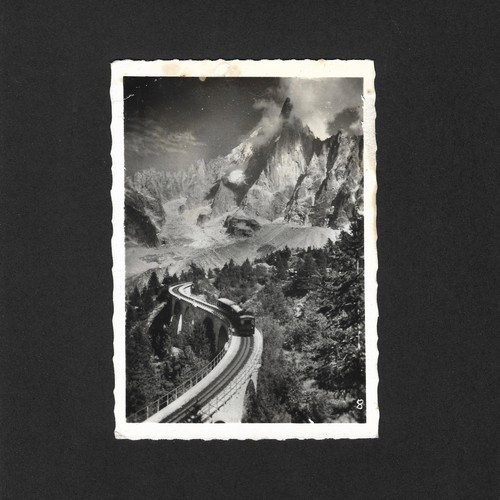 Train rail vue montagne - ,