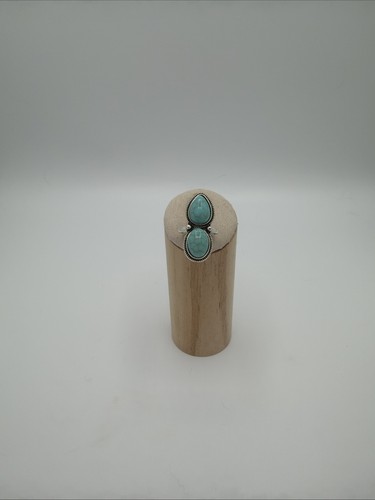 Bague double goutte turquoise - bague,