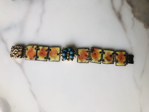 Bracelet ancien 1960 émail