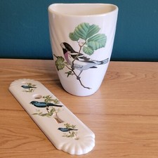 Paris Porcelain Door and Wall Pot Cleaning Plate Bird Decor