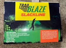 Slackline Kit w/ Tree Protectors, 49Ft Slackline w/Ratchet, Carry Bag