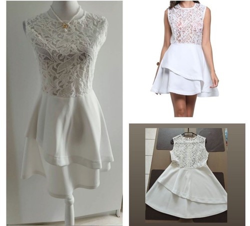Robe soirée blanc crème - soirée, avec
