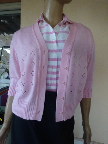 Gilet cardigan printanier rose - gilet,