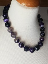 Collier en perles d'améthyste ancien