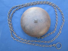  Ancienne grosse sonnette chaîne porte de magasin boutique dia. cloche 18 cm fer