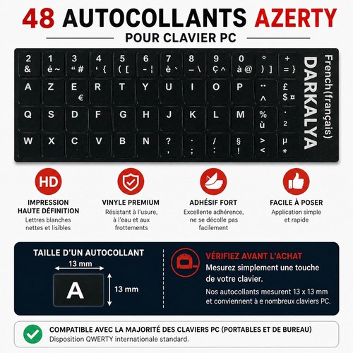 Autocollants clavier azerty - autocollants,