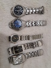 Untested Guess, Fossil & Bijoux Terner Brand Men's Wristwatches.  Lot of 5