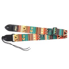 Sangle de guitare basse avec extrémités en cuir synthétique pour instrument