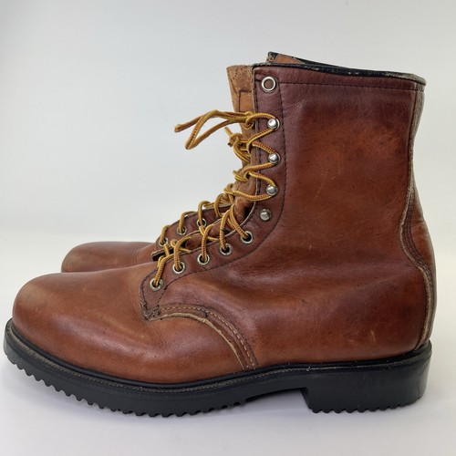 Vtg red wing 25042 steel - red, toe