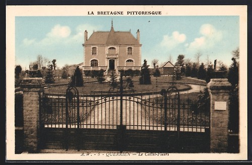 Cpa querrien castel fleurs - querrien,, le