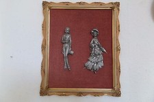 CADRE BOIS ROSE ETAIN PORTY COUPLE EN COSTUME