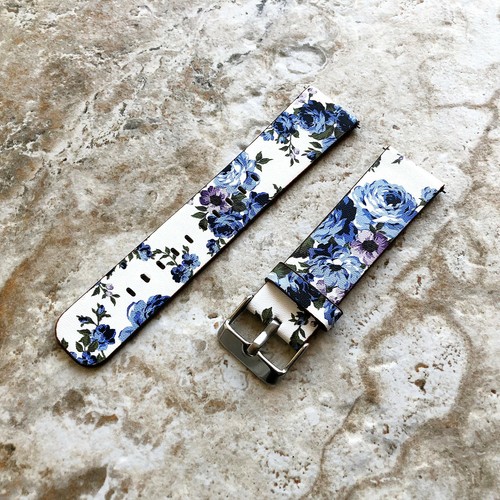 Floral bleu cuir souple - floral,