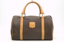 CÉLINE Sac À Main Vintage Macadam Triomphe Unisexe En PVC Cuir Marron 4367h