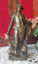 STATUE SAINT HUBERT DE LIEGE EN REGULE DORE SAINT PATRON DES CHASSEURS