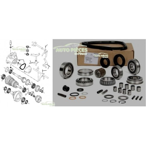 Kit reparation roulement boite - kit,
