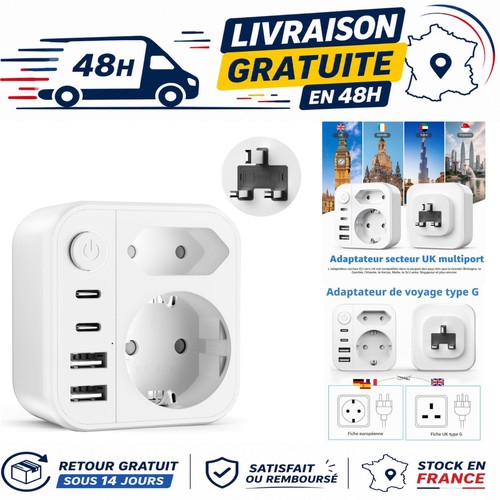 Adaptateur prise anglaise 6 - anglaise,