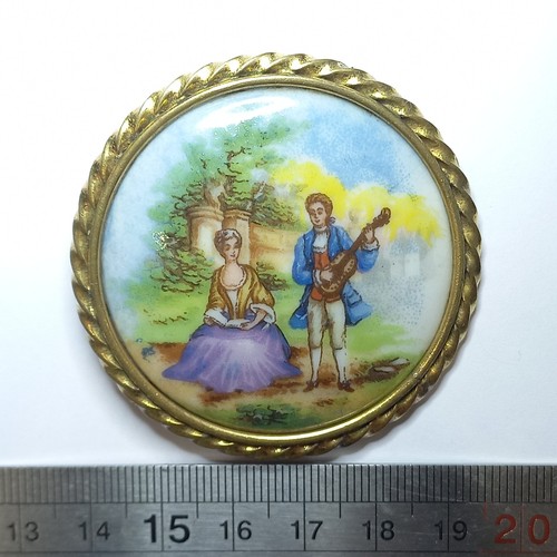 Broche porcelaine limoges - de,