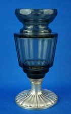 Val Saint Lambert Belgique Vase cristal, base argent 800, poinçon de liasse 1900