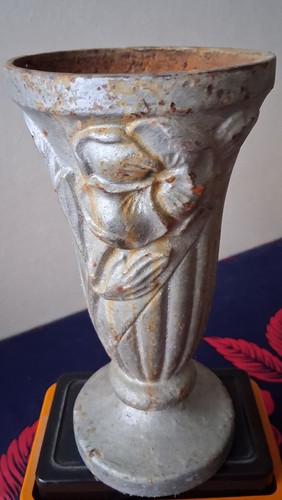 Ancien vase cornet decor - ancien,