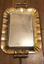 Vintage Kingsville Bavaria Large Silver Serving Tray Handles Roll Decor