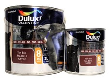 Lot Peinture DULUX VALENTINE "Ton Bois RAL 8015" 2L  + 0,5L
