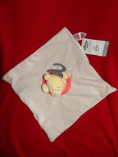 Doudou Plat Disney Primark Winnie L'Ourson Beige Rouge Neuf 
