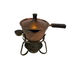 Stylish Vintage Copper Candle Stove Fondue Service