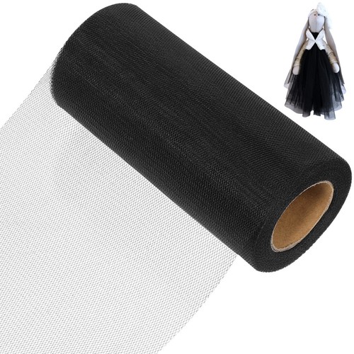 Black polyester tulle roll - tulle,