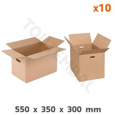 Caisse carton à poignées en