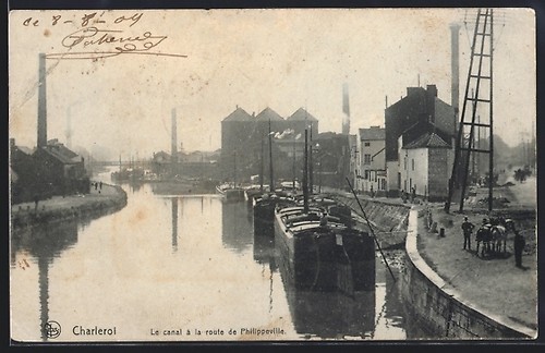 Cpa charleroi canal à la - cpa,